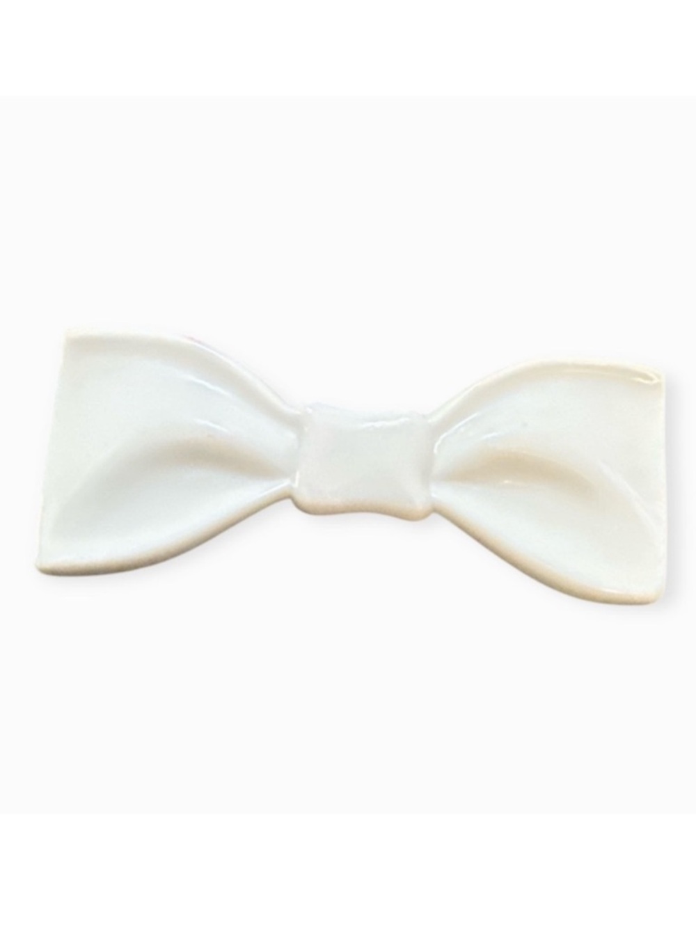 1960’s Mod French Bow Barrette‎ in White, Feminine Coquette, Made in France